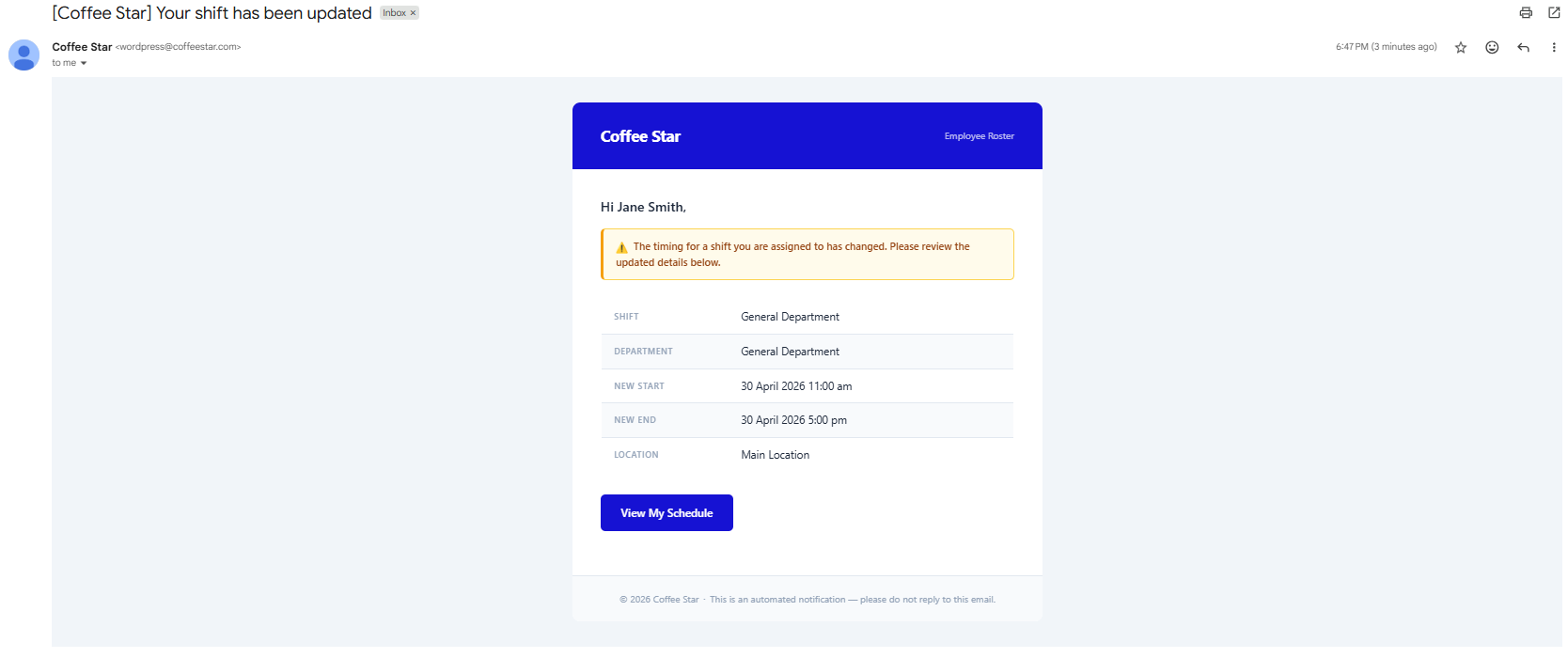 Employee requests a leave